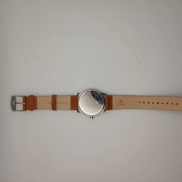 Titan TCS50 DJ898 Date Analog Brown Leather Band Energy India Corporate new bat